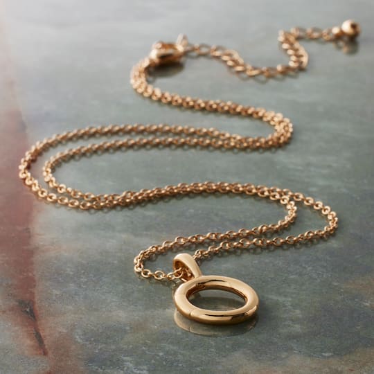 12 Pack: Gold Cable Necklace with Circle Charm Holder by Bead Landing™